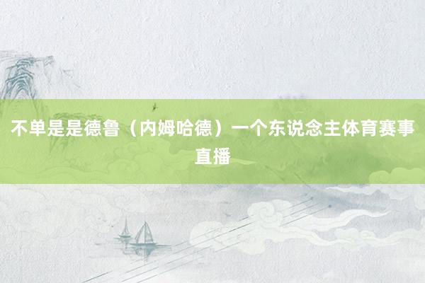 不单是是德鲁（内姆哈德）一个东说念主体育赛事直播