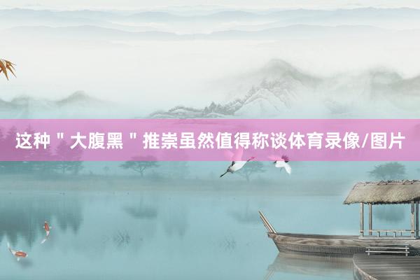 这种＂大腹黑＂推崇虽然值得称谈体育录像/图片
