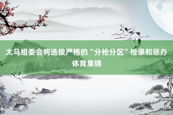 太马组委会将选拔严格的“分枪分区”检录和惩办体育集锦