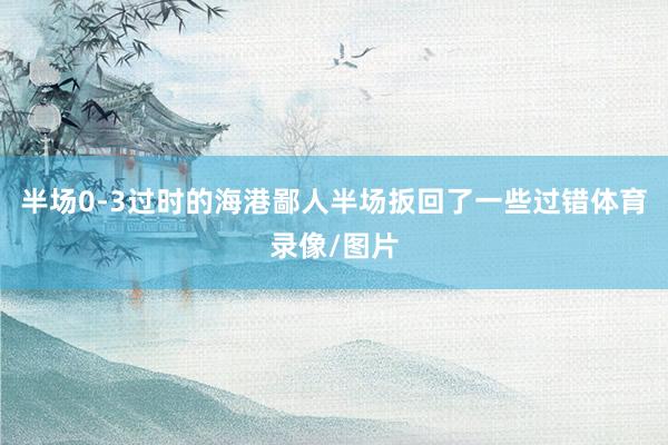 半场0-3过时的海港鄙人半场扳回了一些过错体育录像/图片