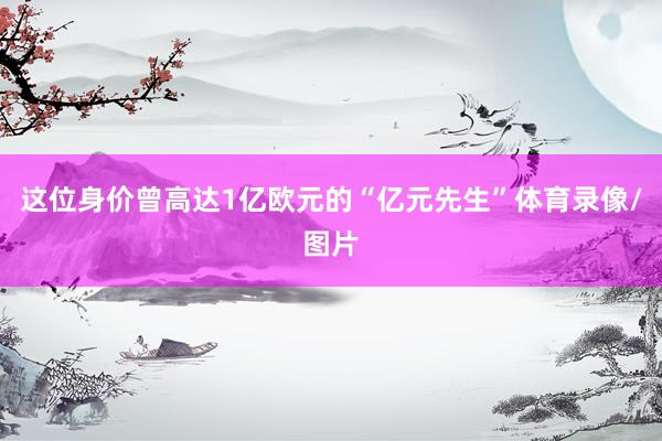 这位身价曾高达1亿欧元的“亿元先生”体育录像/图片