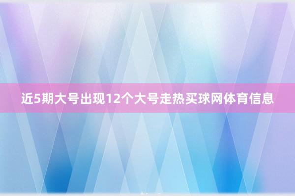 近5期大号出现12个大号走热买球网体育信息