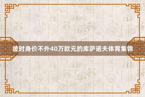 彼时身价不外40万欧元的库萨诺夫体育集锦