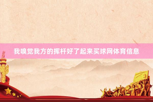 我嗅觉我方的挥杆好了起来买球网体育信息