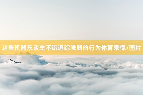 这些机器东谈主不错追踪微弱的行为体育录像/图片