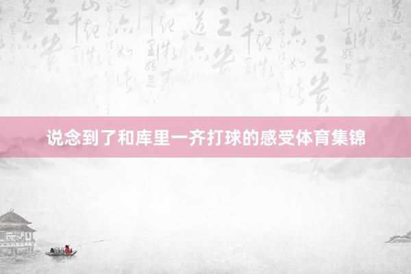 说念到了和库里一齐打球的感受体育集锦