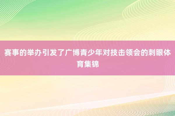 赛事的举办引发了广博青少年对技击领会的刺眼体育集锦