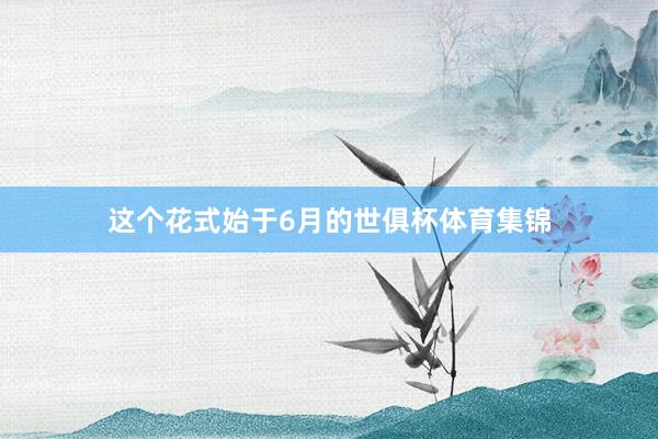 这个花式始于6月的世俱杯体育集锦
