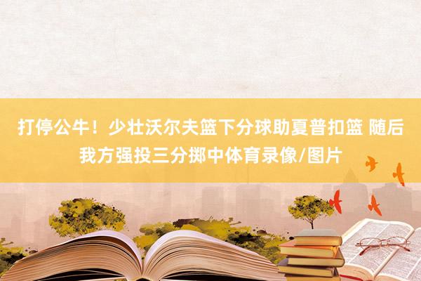 打停公牛！少壮沃尔夫篮下分球助夏普扣篮 随后我方强投三分掷中体育录像/图片